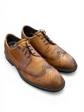 ECCO Lisbon Wingtip Brogue Oxford Dress Shoes Walnut Brown Leather EU42 US8-8.5